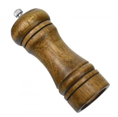 Macina Pepe Deluxe 5 inch, Macinino Manuale Regolabile in Legno per Pepe e Sale - Perfetto per Macinare Spezie, Cumino, Sesamo, Paprika