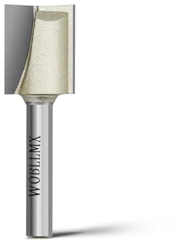 WOBLLMX Fraise de nettoyage du sol à tige de 6 mm, diamètre de 19 mm, longueur de travail 17 mm, lame en carbure de tungstène durable et tranchante pour outil de travail du bois