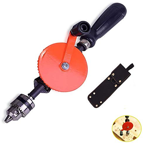 KXAOXGRC Mandrini a Doppio pignone Trapano a Mano, Trapano a Mano Trapano Manuale a manovella con Custodia e Trapano, mandrino con capacità 0,6-6 mm for artigiano Fai da Te