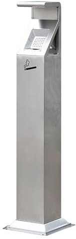 Aschenbecher für Draussen, Gewerblicher Aschenbecher, Standaschenbecher für Draußen, für Veranda, Hinterhof, Garage, Hotel, Auffahrt, Bar(Silver)