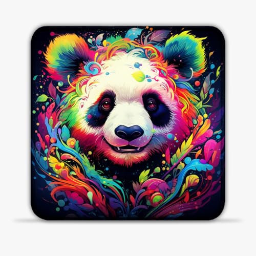 Tapis de Souris coloré Animal Panda (30X30) CM 11.81(in) Tapis de Bureau en Tissu SU Tapis de Souris antidérapant Base en Caoutchouc Compatible avec Les Souris Laser et optiques