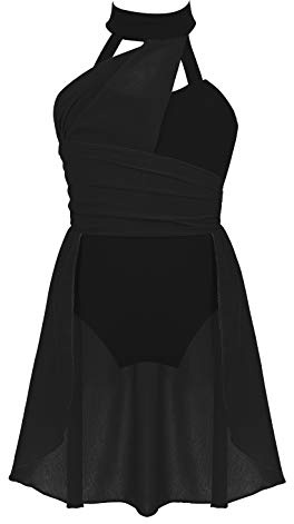Riismen Vêtements De Ballet Enfants Robe De Ballet Justaucorps Costume De Ballet Robe De Danse De Style Épissure Body De Danse Avec Jupe Tutu Noir 11-12 ans