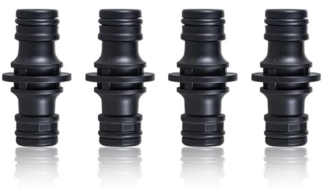 4 PCS Connettori per Tubo da 1/2 Pollice, Attacco Rapido Acqua, Raccordo a Doppia Spina per Giardino, Prolunga per Tubo, Adattatori Universali per Irrigazione in Casa e All'Aperto