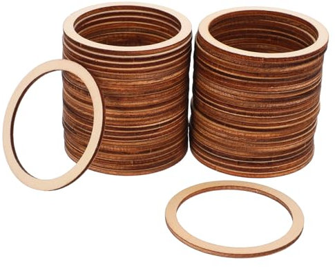 Homoyoyo 50stücke Runde Holzscheiben Naturbelassen Diy Bastelset Scrapbooking Holz Deko Zubehör Für Handwerk Weihnachtsdeko Kreative Holzstücke