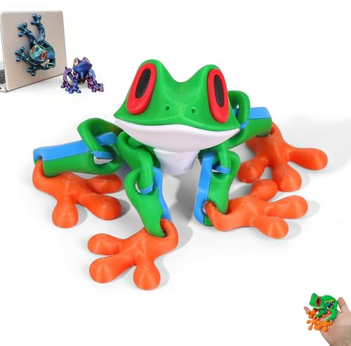 3D Bedruckter Froschs Mit Mehreren Gelenken, 2025 Neu Magnete 3D Druck Kühlschränke Ornamente, Beweglicher Froschs Magnet Ornamente Kühlschrank Dekoration Für Heimdekoration Kühlschränke (A)