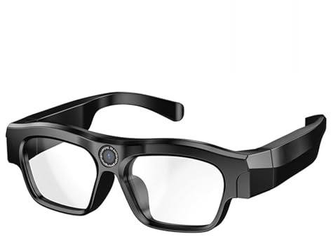 HWYYLXS Occhiali Intelligenti con Intelligenza Artificiale, Occhiali Intelligenti con Fotocamera, Occhiali con Videocamera 4k con Scheda Tf, Occhiali con Registrazione E Chiamata Bluetooth 64G