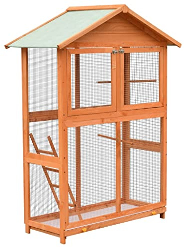 Generic Aviario de Madera Grande y Seguro para Pájaros con Malla de Alambre de Hierro, Fácil Montaje para Uso Doméstico o Exterior