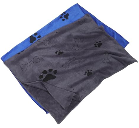 DIYEAH Asciugamani per Cani in Microfibra 2 Pezzi Tappetino Assorbente Spesso 60X100 CM ad Asciugatura Rapida Asciugamano da Bagno Super Assorbente per Animali Domestici Adatto per