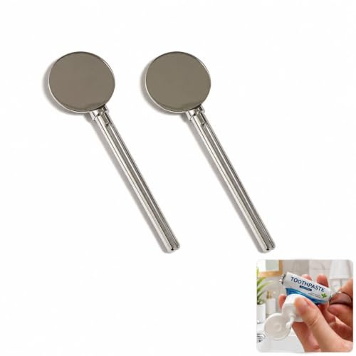 jtum Metal Tube Squeezer, 2 Pack Toothpaste Tube Key, Silver | Zinc alloy tube rollers help empty toothpaste, creams, ointments and paint tubes with less waste.