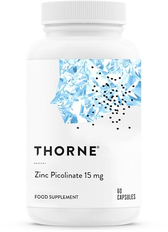 Thorne Zinc Picolinate 15mg - Highly Absorbable Zinc Supplement - Supports Immune System and Eye and Reproductive Health - 60 Capsules