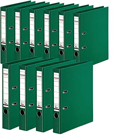 FALKEN 10x Chromocolor Premium-Ordner 5cm schmal DIN A4 grün