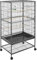tectake® Vogelkäfig groß, Papageienkäfig mit Sandschublade, Voliere auf Rollen, Birdcage mit 4 Sitzstangen, Vogelvoliere mit Rollen, 54 x 54 x 146 cm, Nymphensittich Käfig, Vogelkäfig Wellensittich