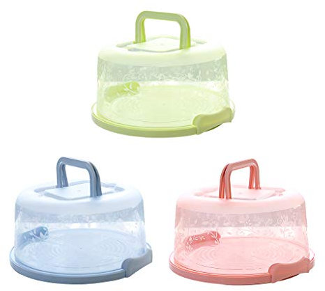 YoungerY Scatola per Torta Rotonda in plastica con Custodia per Maniglie Scatola per Contenitore per Torta di Compleanno