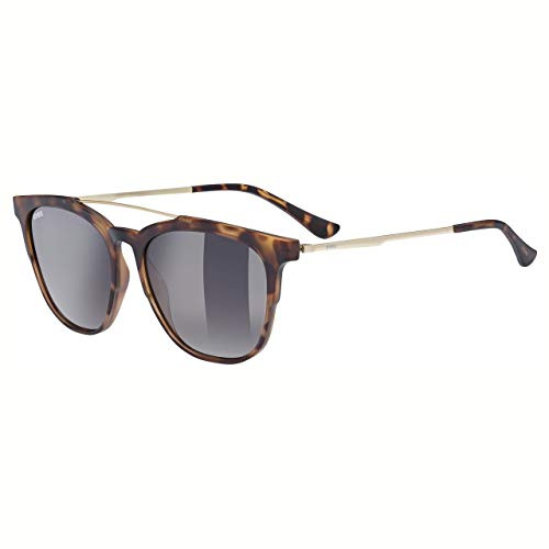 uvex LGL 46 - Sonnenbrille für Damen und Herren - starker Schutz vor Sonnenstrahlung - inkl Schriftzug auf den Bügeln - havanna matt/litemirror brown deg. - one size