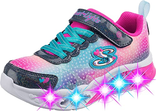 Skechers Jumpsters 2.0 Butterfly FlushSneaker pour Fille, Maille synthétique Bleu Marine, 37 EU