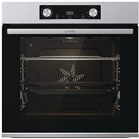 Gorenje OptiBake BPS 6737 E14X Einbau-Backofen / 77L / Pyrolyse / GentleClose & Open / ExtraSteam / Air Fry / Pizzamode 300°C / PerfectGrill / Teleskopauszüge / Inox