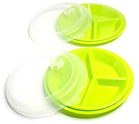 Cuizinette Portionskontrollteller für Erwachsene | Perfekt für Gewichtsverlust, gesundes Essen oder Low Carb Diät und Abnehmen | Mikrowellen- und spülmaschinengeeignet | BPA-frei