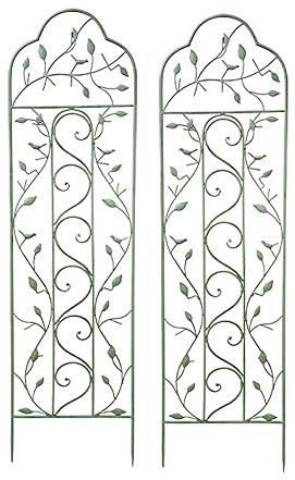 ksamwjf 2 Pack Garden Trellis 59 x 15 Rustproof Sturdy Trellis for Climbing Plants Iron Arched Metal Trellis Support Vegetables Flowers, Wire Lattice reseau Panels for Rose Vines Clematis