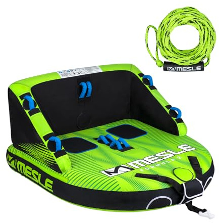 Mesle Funtube Formula, Set mit Leine, 2-4 Personen Tube Wassersport, Wasserreifen aufblasbar, Towable Tube für Kinder & Erwachsene, Schleppring für Boot & Jetski, Wasserring zum Ziehen