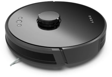 AENO RC3S Robot Aspirapolvere Lavapavimenti WiFi 2000 Pa, Navigazione LSD Laser Lidar con Mappatura, Autonomia 130 minuti, Controllo Smart APP & Alexa per Pulizia Domestica Peli Animali, Nero