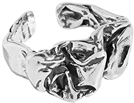 HGJH Ringe Silber, S925 Sterling Silber Faltige Textur Ring Verstellbare Ringe Temperament Offener Ring Silber Daumenring Ewigkeitsring Hochzeit Charme Schmuck Geschenke Für Männer Mädchen Damen