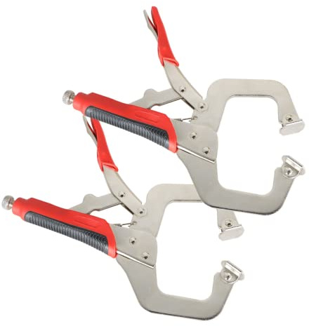 findmall 2Pcs 11 Inch Locking C-Clamp Locking Pliers Heavy Duty C Clamps Set Adjustable Welding Clamps Fit for Shop Home Farm and Automotive