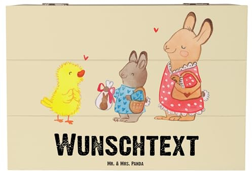 Mr. & Mrs. Panda Personalisierte Holzkiste Ostern Geschenke 22 x 15 cm - Hase, Frühling, Kiste Personalisiert, Geschenkbox, Osterhase, Ostergrüße, Schatzkiste, Küken, Aufbewahrungsbox, mit Namen