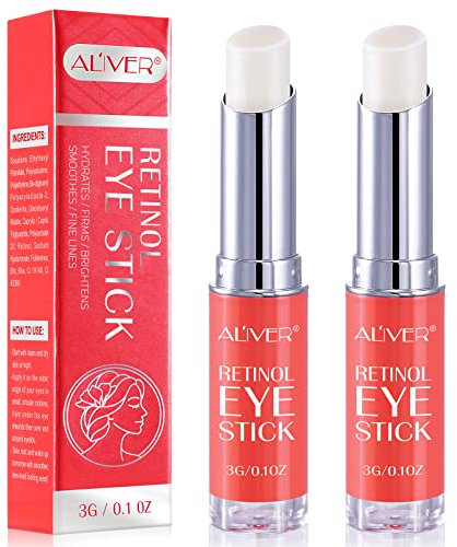 Retinol Eye Stick, Retinol Eyes Cream, 2Pcs Brighten Eyes Cream Stick, Re-tinol Face Cream for Dark Circles & Puffy Eyes & Wrinkles,Tightening Balm,Anti Aging,Moisturising E-ye Balm Eye Skincare-2Pcs