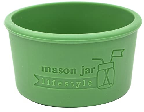 Mason Jar Lifestyle 4oz Silicone Sleeves/Jackets for Protecting Small Ball, Kerr, Quilted Canning Jars (Leaf Green, 2 Pack)