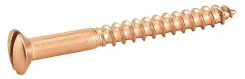 ACTON Vis à bois tête fraisée bombée fendue - Laiton 3,5x20 mm - Boîte de 100 - Vis, pointes, boulons