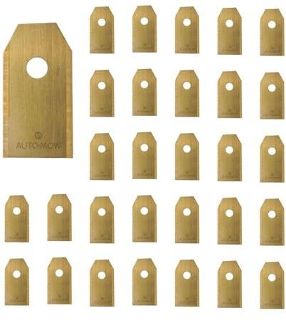 Auto-Mow 30 Pack Husqvarna Extreme Long Life Safety Blades 0.75mm Gold 40 Percent More Cutting - Also Compatible with Gardena Robotic Lawnmower Models