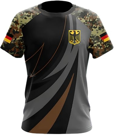 YuanDiann 2024 Europea Calcio Coppa Magliette Germania Tifosi Fare Il Tifo Sport Casual Uomo Donna Bandiera Nazionale Stampa Manica Corta Girocollo Traspirante Asciugatura Veloce T Shirt 18# XXL