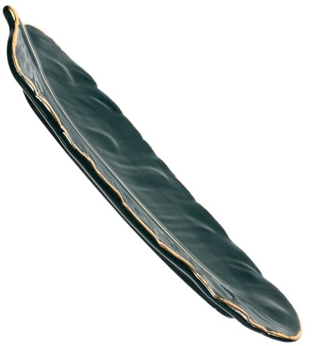 CIYODO Keramik Teller in Blattform s Grünes Banana Leaf Snacktablett Peackock Design Geeignet Für Festliche Anlässe Snackplatten Und Restaurantservierung Dekorativ Und Vielseitig Einsetzb