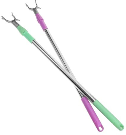 MAGICLULU 2stücke Ausziehbare Kleiderstangen Aus Grünem Und Violettem Aluminium Teleskopisch Verstellbar Praktische Und Robuste Wäschestange Für Balkon Schrank Und Wäscheservice