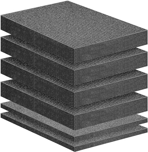 6PCS Square Foam Cube - Include 4PCS 40x30x5cm Pick and Pluck Foam Inserts / 2PCS 40x30x2.5cm Polyurethane Board for Drawer Insert Tool Box Case Insert