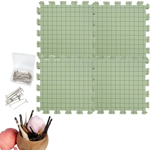Generisch Spannmatten Mit Raster, Blocking Mats for Knitting zum Stricken von extra dicken Blockierbrettern mit 50 Maschenmarkierern, Matten Zum Spannen Für Handarbeiten Stricken Häkeln Spitze