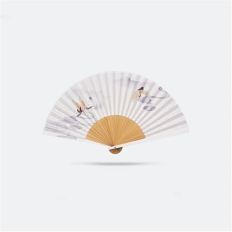 NTIYOU Folding Fan Art Handheld Folding Fan Handheld Decorative Fan Chinese Style Retro Vintage Folding Fan for Costume Dancing Show Tea Part Hand fans(Blanc)