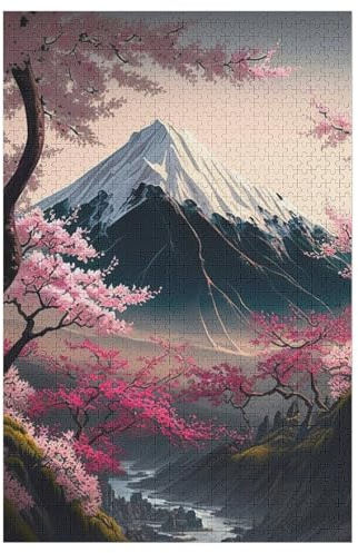 Japanische Kirschblüten Puzzles 1000 Teile Erwachsener Kniffel Spaß Für Die Ganze Familie - 1000 Puzzleteilige Motive, Holzpuzzle Kinder Erwachsene, Impossible Puzzle Schwer （78×53cm）