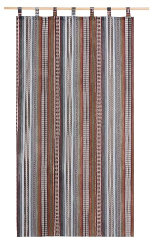 Cortina alpujarreña con trabillas RUSTICA Nº21 de 140x260 cm, Tejido jacquard, de fácil mantenimiento y resistente. Confeccionada con trabillas. Diseño rústico. Cortina de puerta exterior