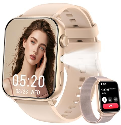 IOWODO Smartwatch Uomo Donna,Orologio Fitness con Chiamate,1.91 Smart Watch Monitor del SpO2/ Sonno,24H Cardiofrequenzimetro,100 modalità Sportive,Fitness Tracker per Android iOS rosa