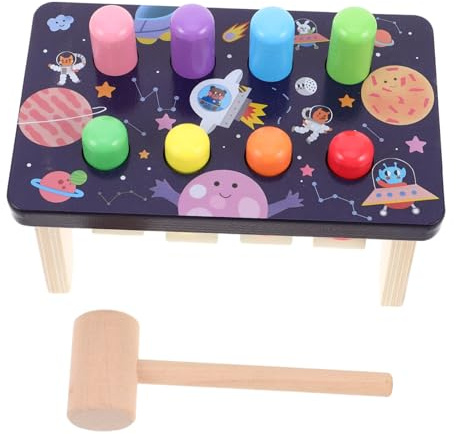 TOYANDONA Buntes Holz Hämmer für Kleinkinder mit Hammer Interaktives Frühförder Spiel Fördert Hand Auge Koordination Feinmotorik und Kognitive Fähigkeiten Pädagogisches Lernspielzeug für