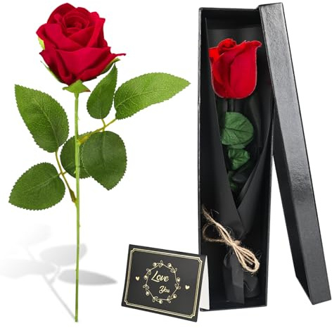 elthmpr Infinity Rose Geschenke für Frauen - Echte konservierte Rose am Stiel in Geschenkbox für Frauen in Ihrem GeburtstagsjubiläUm Muttertag