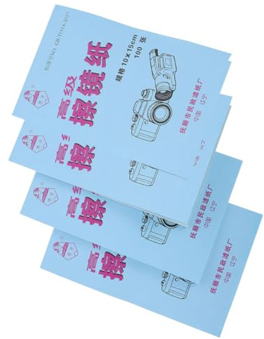 FONDOTIN 400 Hojas Papel de Limpieza para Lentes Polvo Especial para Microscopios Elimina Polvo Grasa y Huellas Compacto y Portátil Paquete