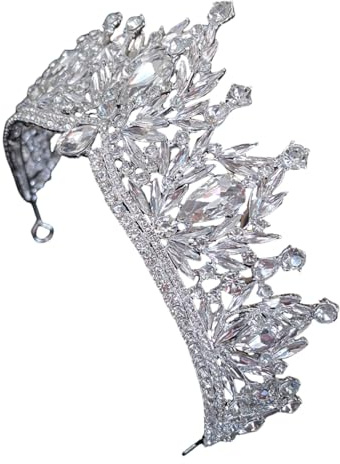Tiara de Boda para Mujer Gemas de Imitación, Aleación | Plata, Diseño Rhinestone, para Boda y Escenario, Estilo Elegante para Mujeres y Niñas