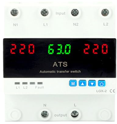 Interruttori di trasferimento automatici bifase 63A con difesa della corrente elettrica e timer di ritardo regolabili 220V per generatore industriale Interruttori di commutazione automatici di energia