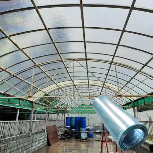 Lámina Para Techos De Policarbonato, Rollo De Paneles Para Tejado 1mm Transparente, Placa Impermeable Fácil De Cortar Para Invernadero Marquesina Cochera (1mx15m/3.3x49.2ft)