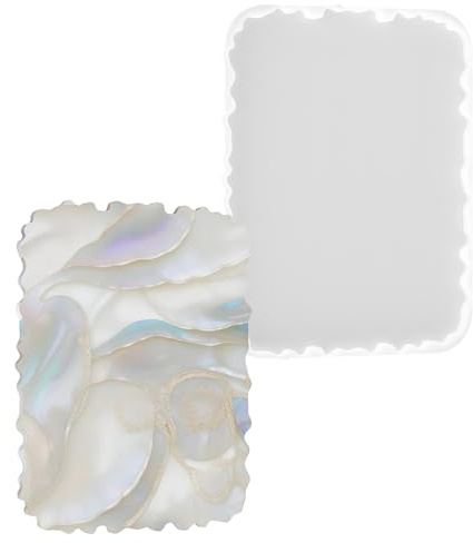 Moule en résine de plateau de service en Silicone, conception de bordure de vagues, pour bricolage, artisanat, décoration de maison, moules de de gâteau en Silicone réutilisables et faciles à