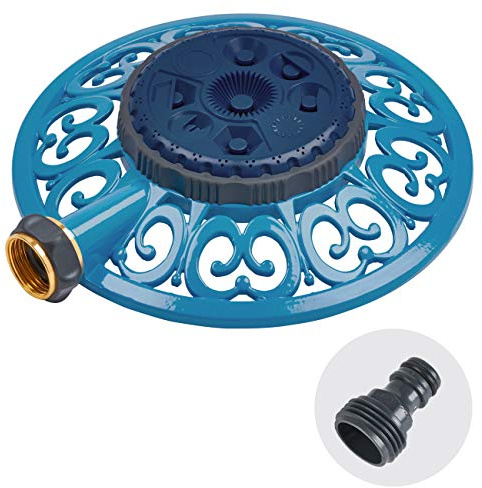 Melnor 65102-AMZ Ensemble Amazon avec arroseur en métal à 8 Modes et Adaptateur QuickConnect, Bleu Myrtille