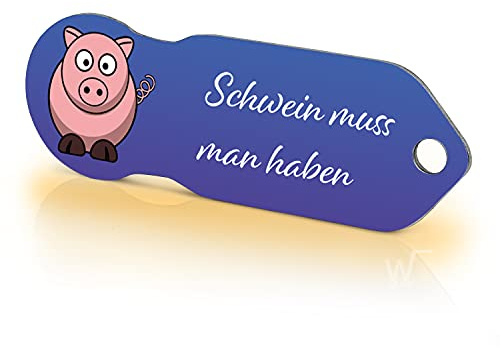 Einkaufswagenlöser Schwein muss man haben/Schlüsselanhänger Einkaufschip mit Schlüsselfundservice/Abziehbarer Einkaufswagenchip Metall, Chip Einkaufswagen, Key Finder / 1 Stück