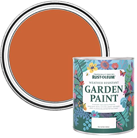 Rust-Oleum Orange Mould Resistant Garden Paint in Matt Finish - Tiger Tea 750ml